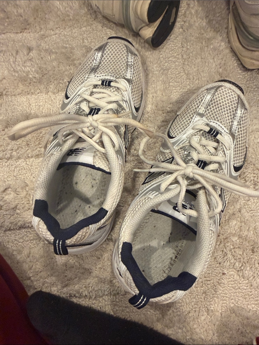 New Balance White and Navy Women's Athletic Sneakers